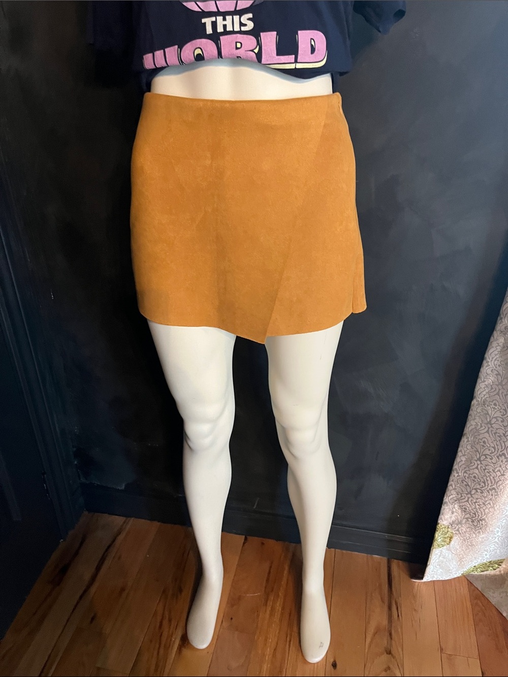 Forever 21 Mustard Suede-Look Mini Skort